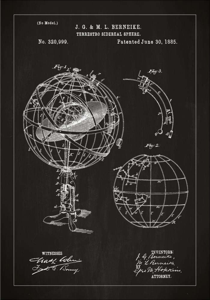 Patentový výkres - Astronomické model - Cerná Plakát