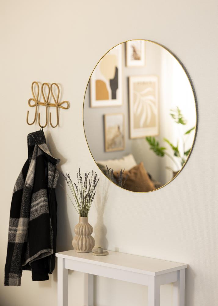 KAILA Round Mirror - Thin Brass 80 cm Ø