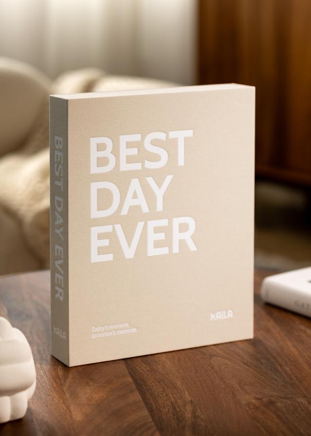 KAILA BEST DAY EVER Creme - Coffee Table Photo Album (60 Cerná Strany)