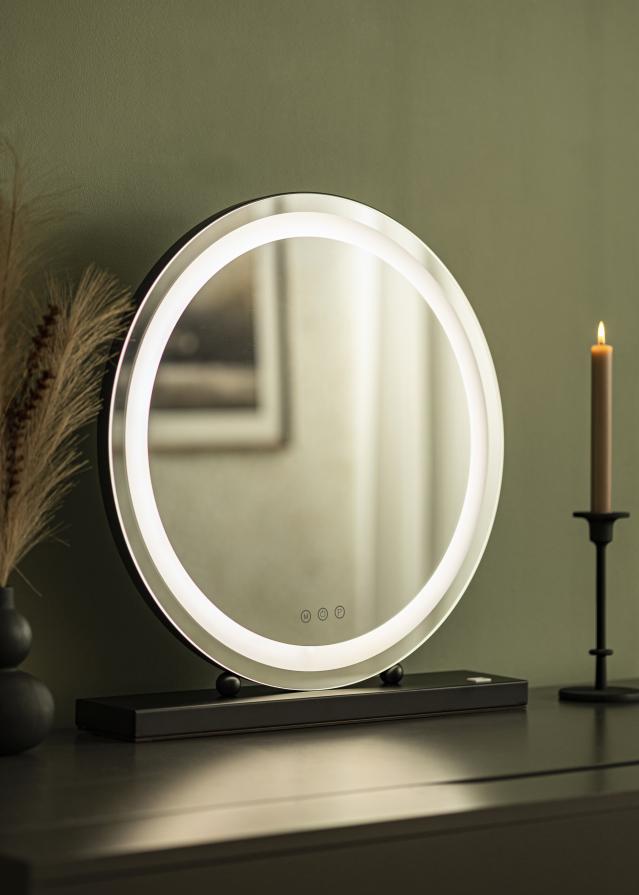 KAILA Make-up zrcátko Round LED Cerná 50 cm Ø