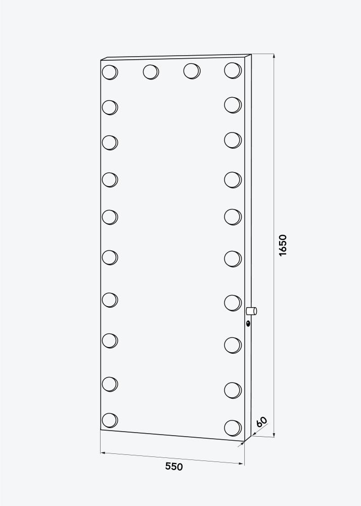 KAILA Zrcadlo borovice LED Cerná 55x165 cm