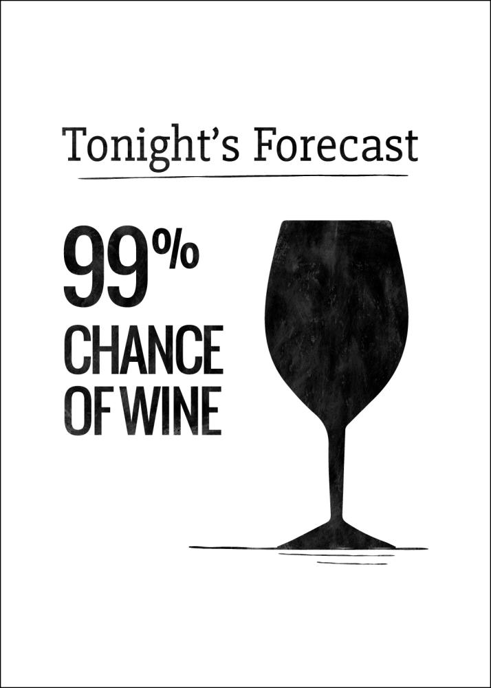 Tonights Forecast 99% Chance of Wine Plakát