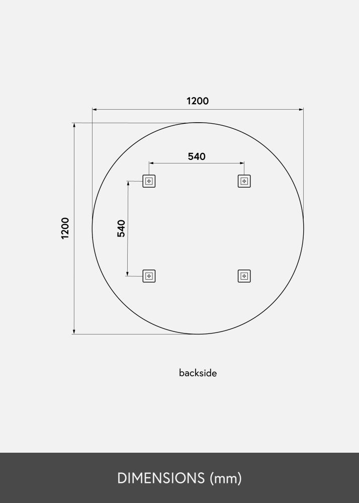 KAILA Kulatý Zrcadlo 120 cm Ø