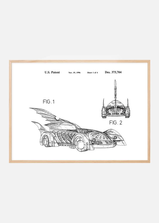 Patentový výkres - Batman - Batmobile 1996 v Plakát