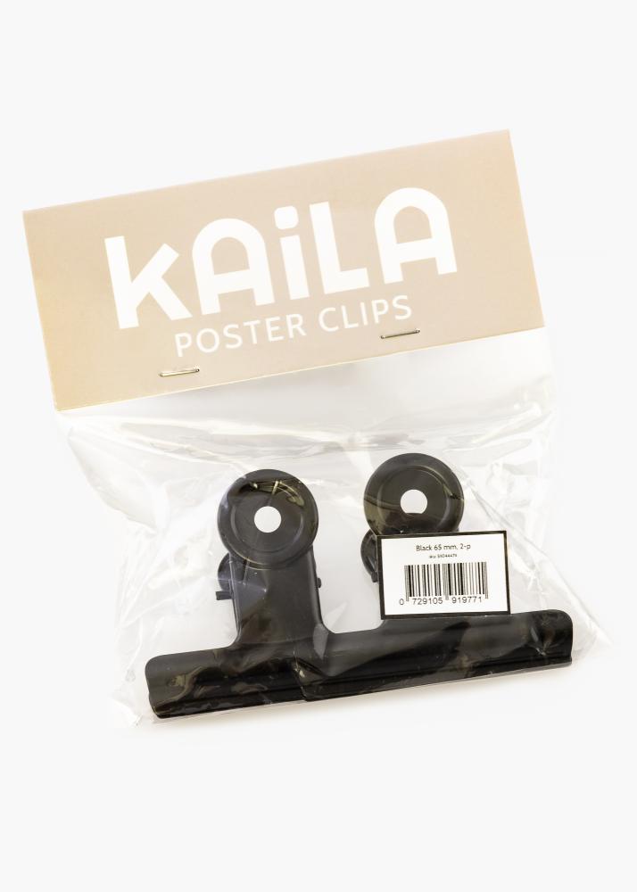 KAILA Plakát Clip Black 65 mm - 2 ks