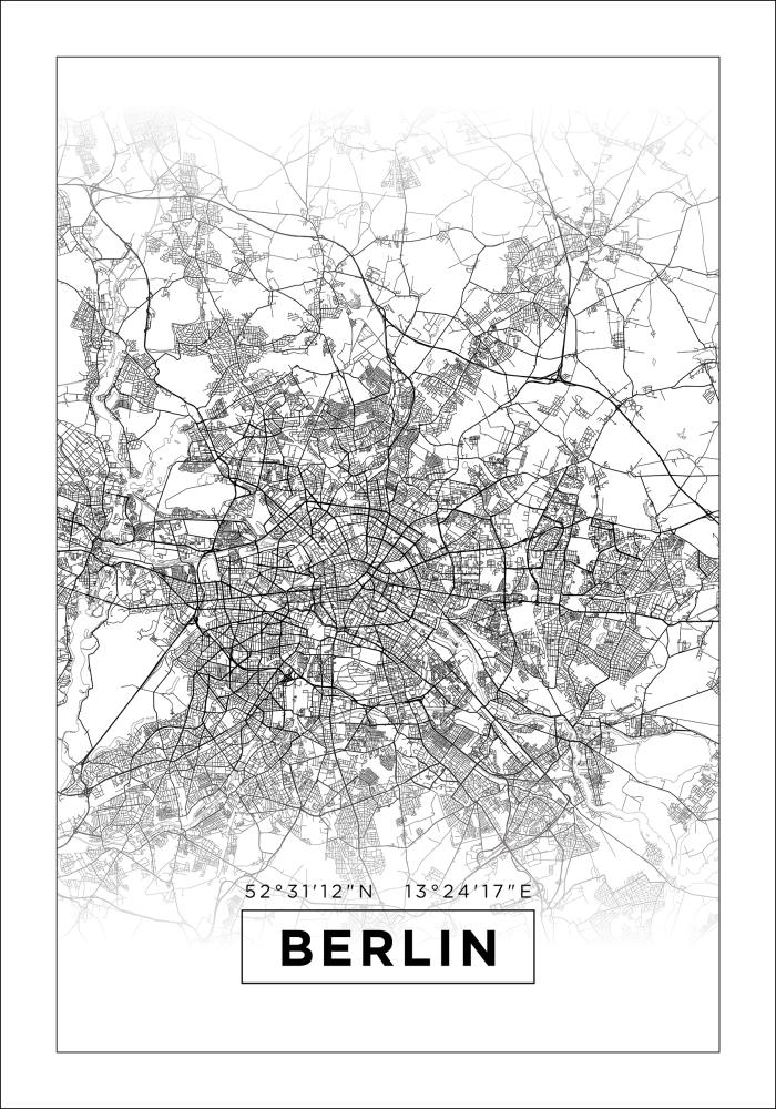 Mapa - Berlin - Bílá Plakát