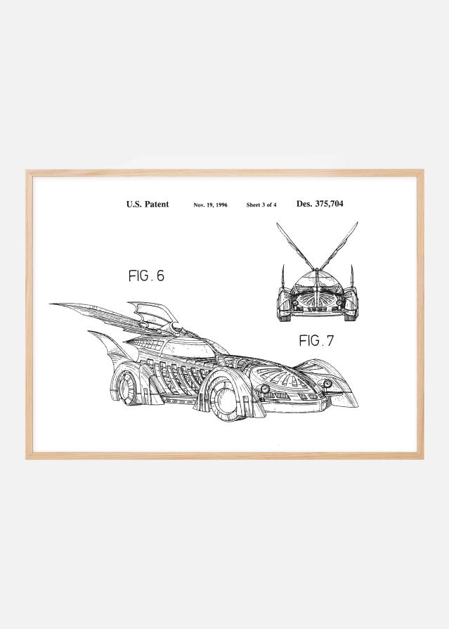 Patentový výkres - Batman - Batmobile 1996 III Plakát