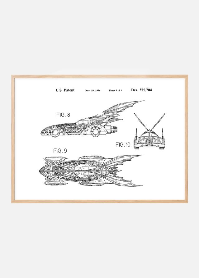 Patentový výkres - Batman - Batmobile 1996 IIII Plakát