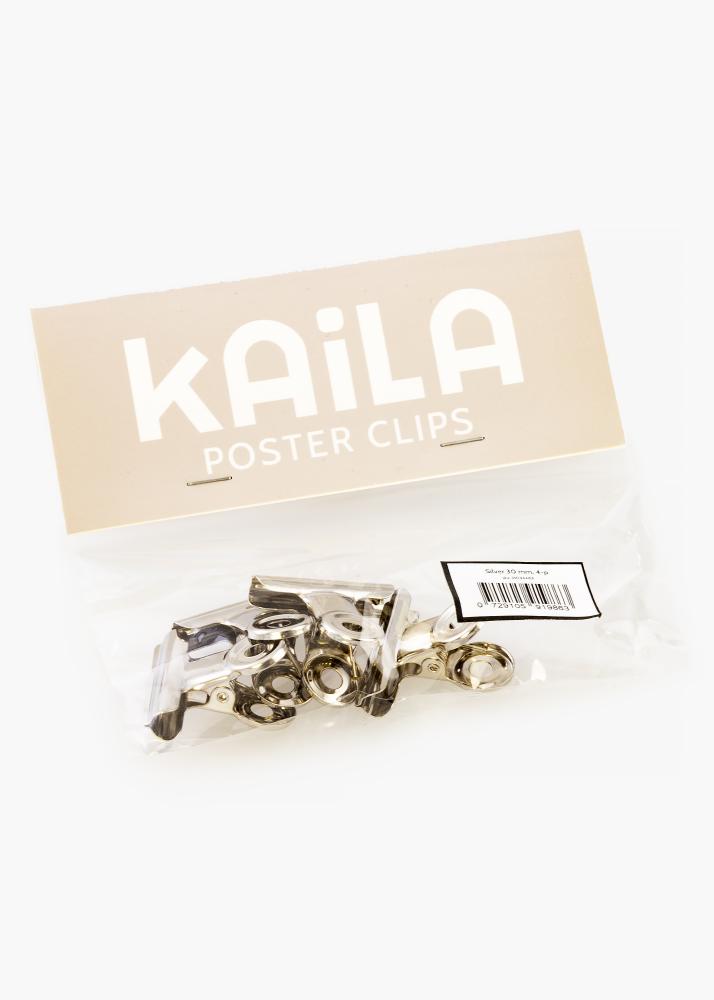 KAILA Plakát Clip Stríbrná 30 mm - 4 ks