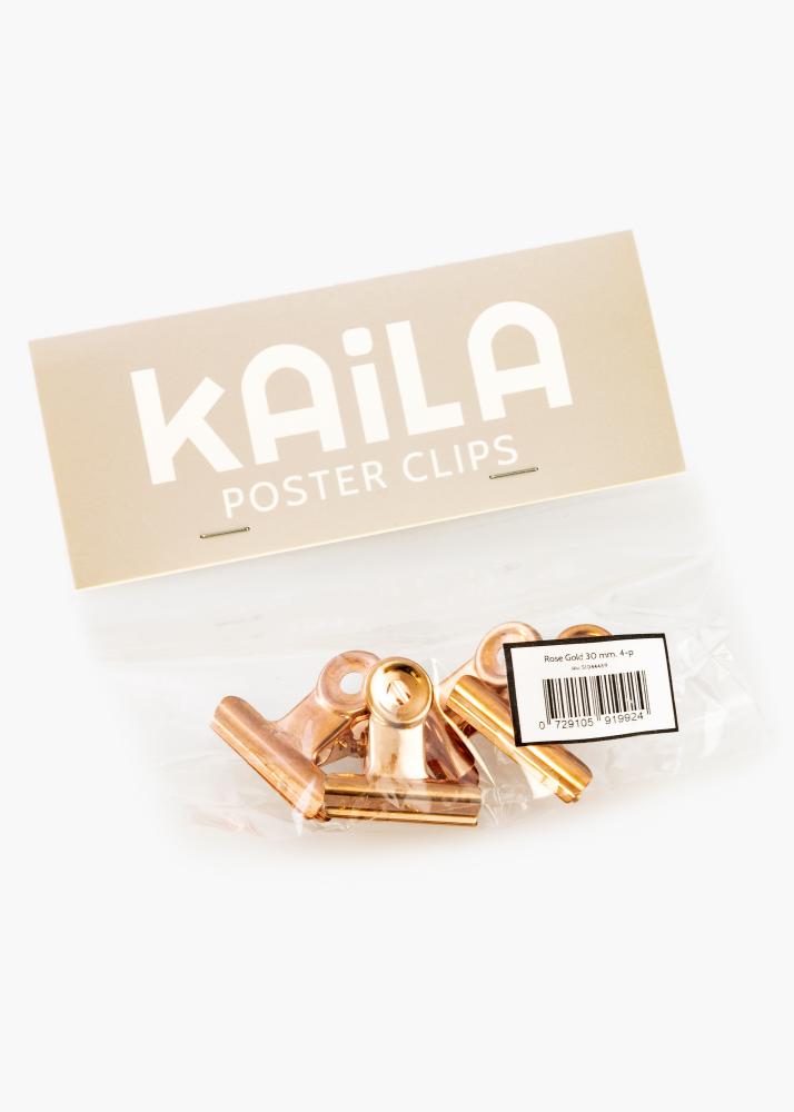 KAILA Plakát Clip Rose Gold 30 mm - 4 ks