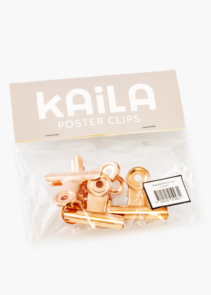 KAILA Plakát Clip Rose Gold 40 mm - 4 ks