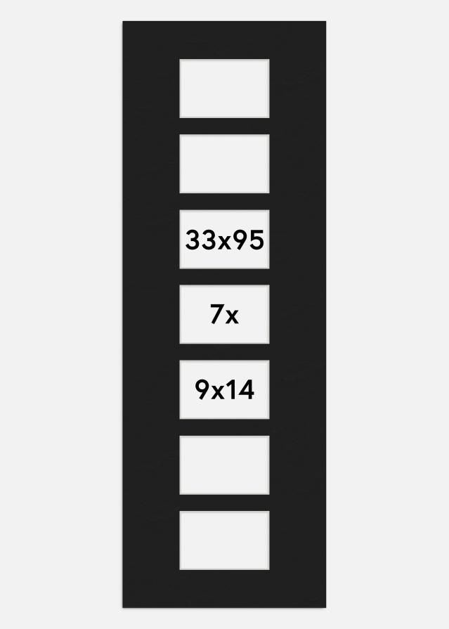 Pasparta Cerná 33x95 cm - Koláž 7 Obrazy (9x14 cm)