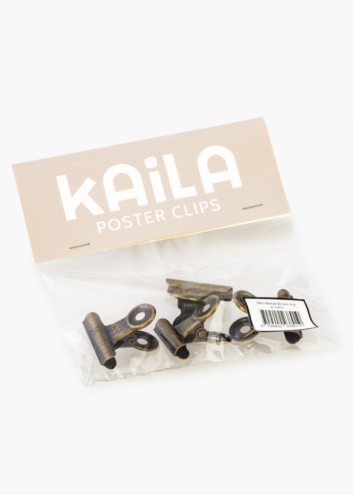 KAILA Plakát Clip Retro Bronze 30 mm - 4 ks