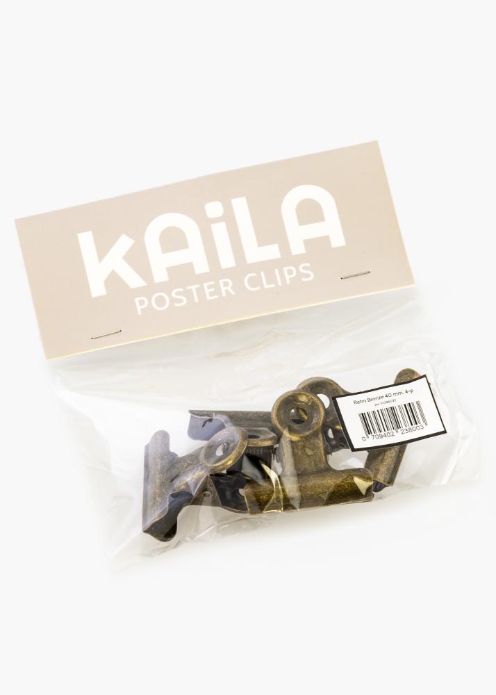 KAILA Plakát Clip Retro Bronze 40 mm - 4 ks