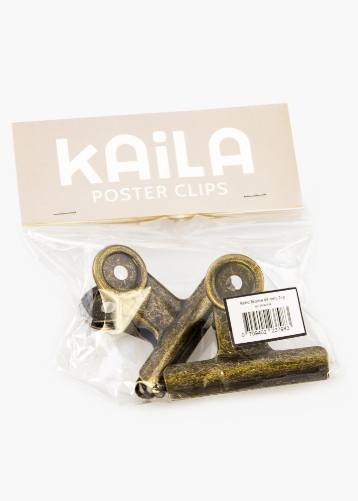 KAILA Plakát Clip Retro Bronze 65 mm - 2 ks