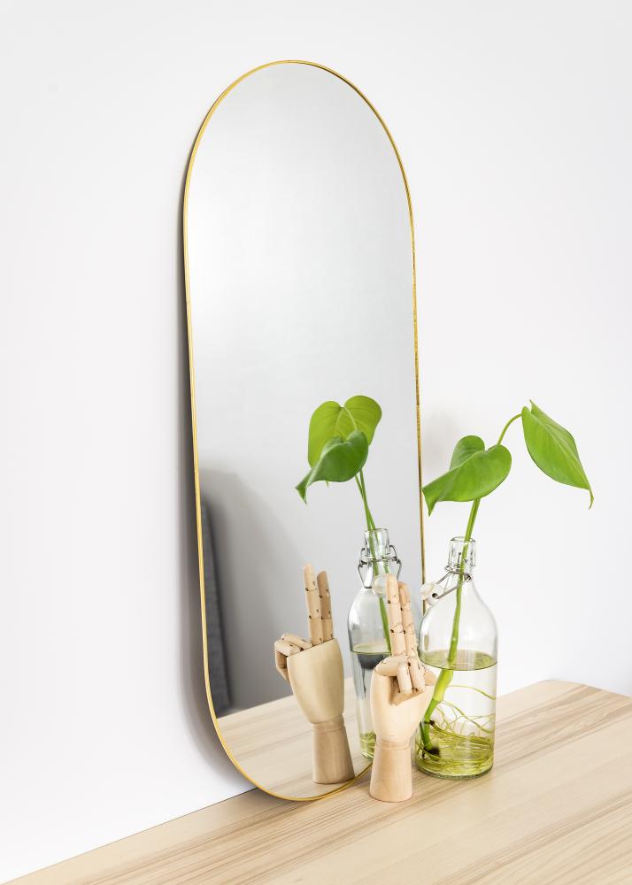 KAILA Oválné Mirror - Thin Brass 35x80 cm