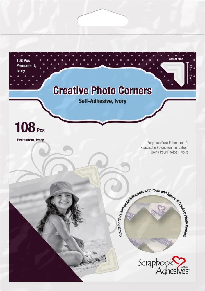 3L Creative Photo Corners Bílá - 108 ks