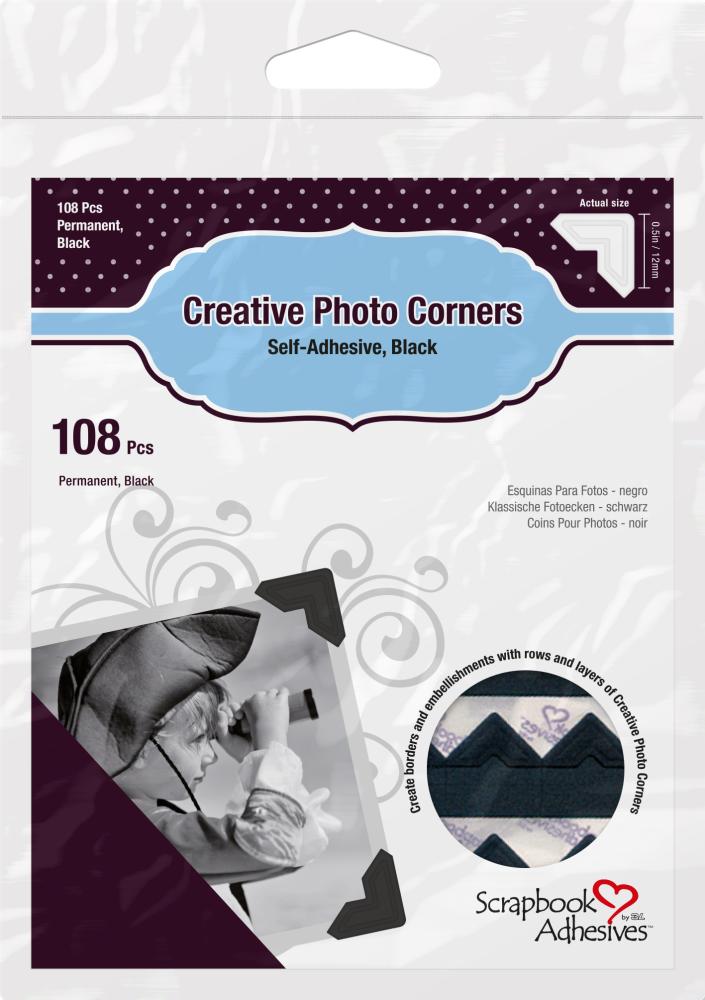 3L Creative Photo Corners Cerná - 108 ks