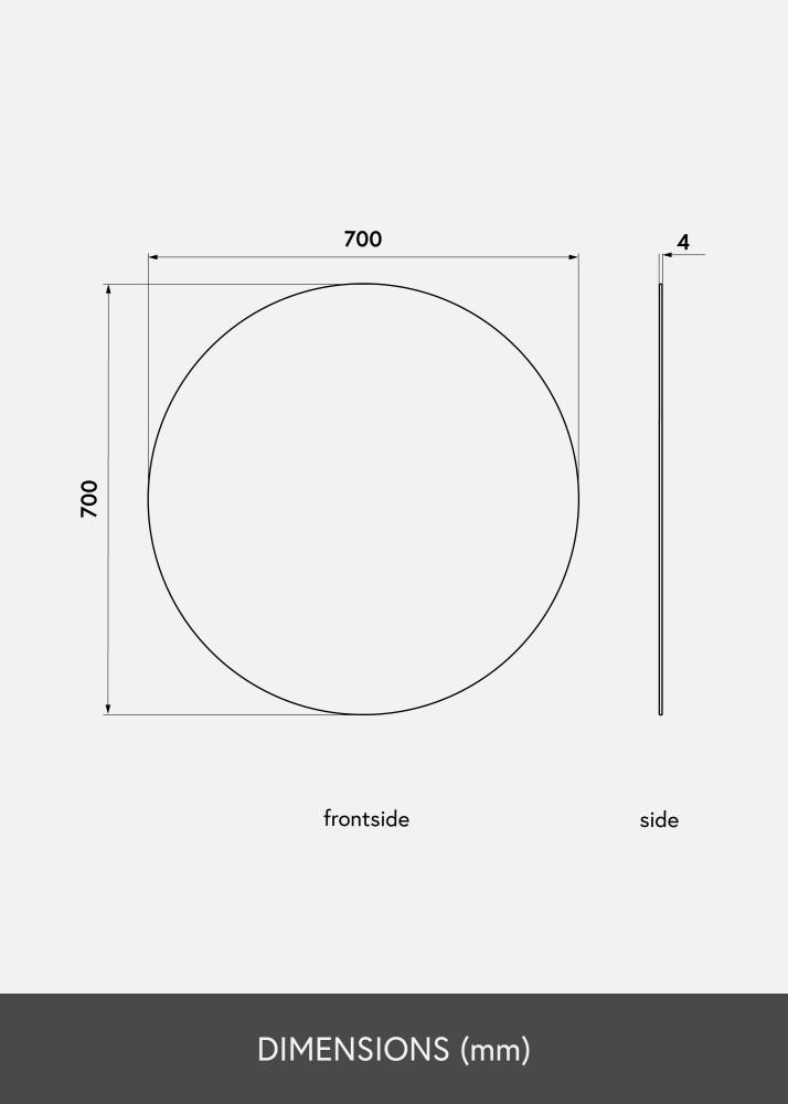 KAILA Kulatý Zrcadlo 70 cm Ø