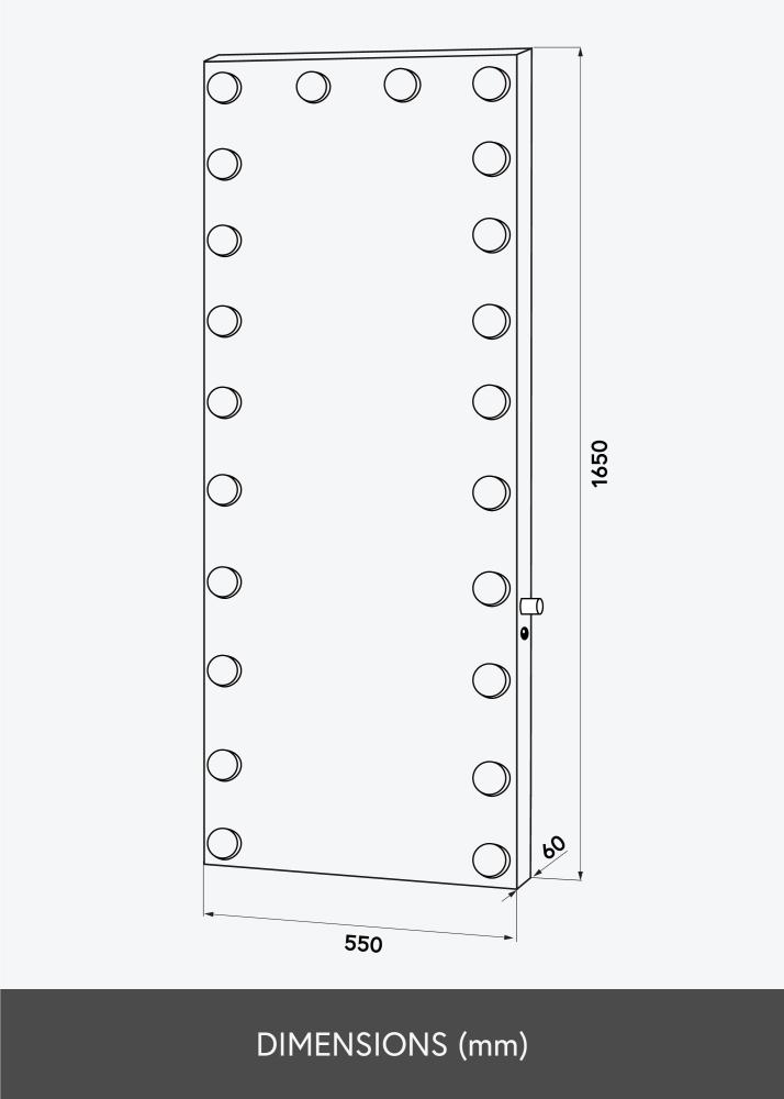 KAILA Zrcadlo borovice LED Stríbrná 55x165 cm