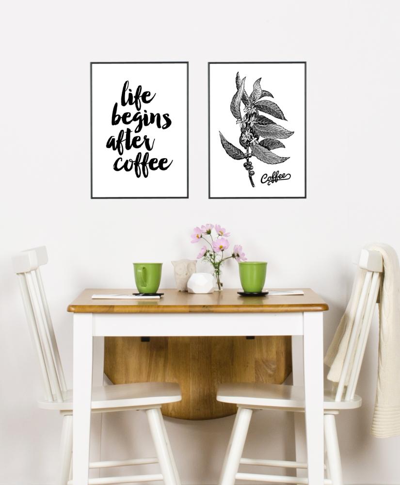 Life begins after coffee Plakát