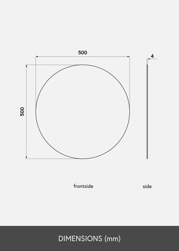 KAILA Kulatý Zrcadlo 50 cm Ø