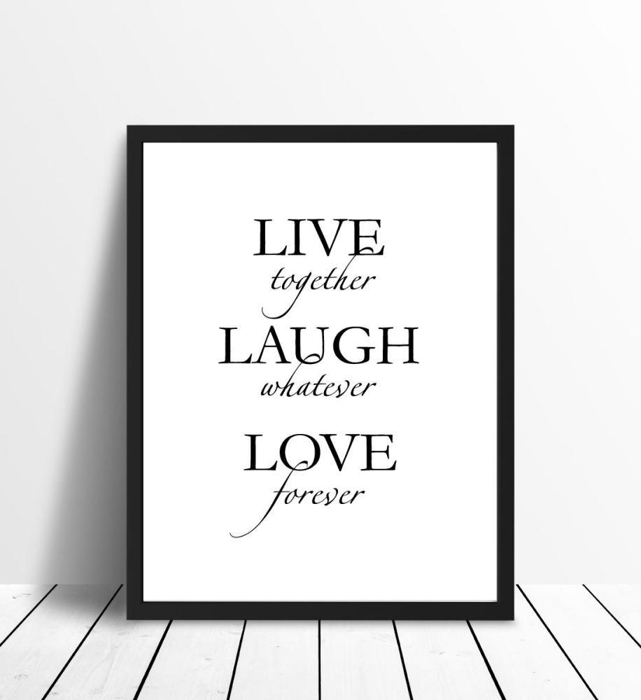 Live, laugh, love - Cerná Plakát