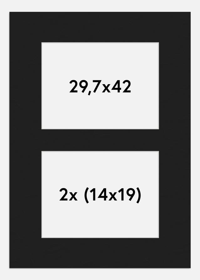 Pasparta Cerná 29,7x42 cm - Koláž 2 Obrazy (14x19 cm)