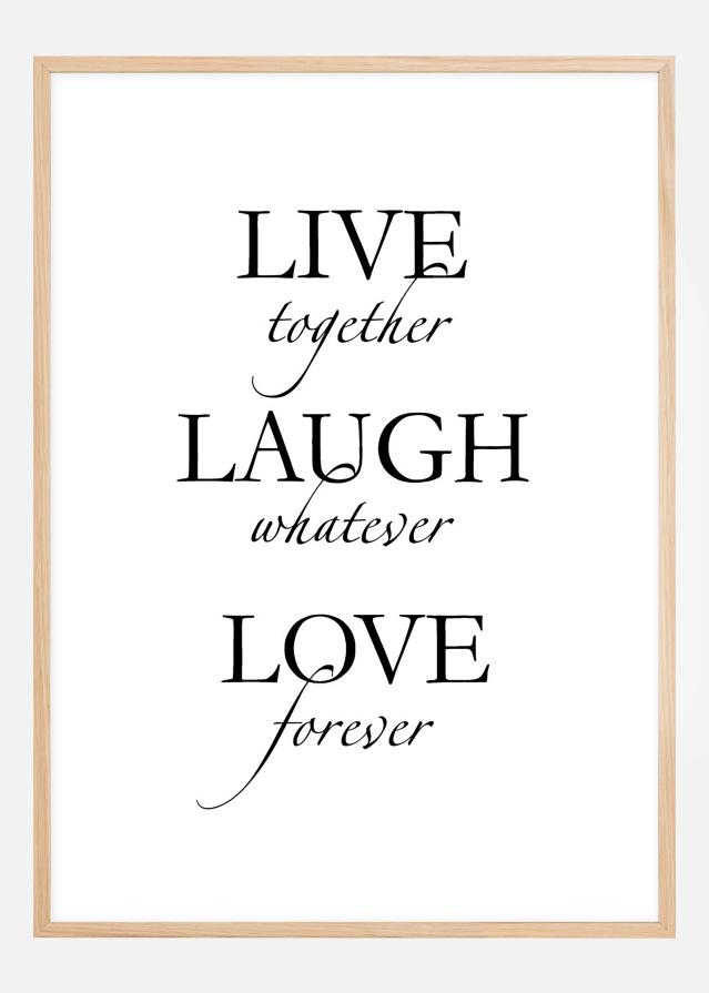 Live, laugh, love - Cerná Plakát