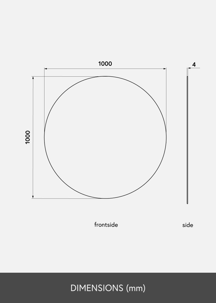 KAILA Kulatý Zrcadlo 100 cm Ø