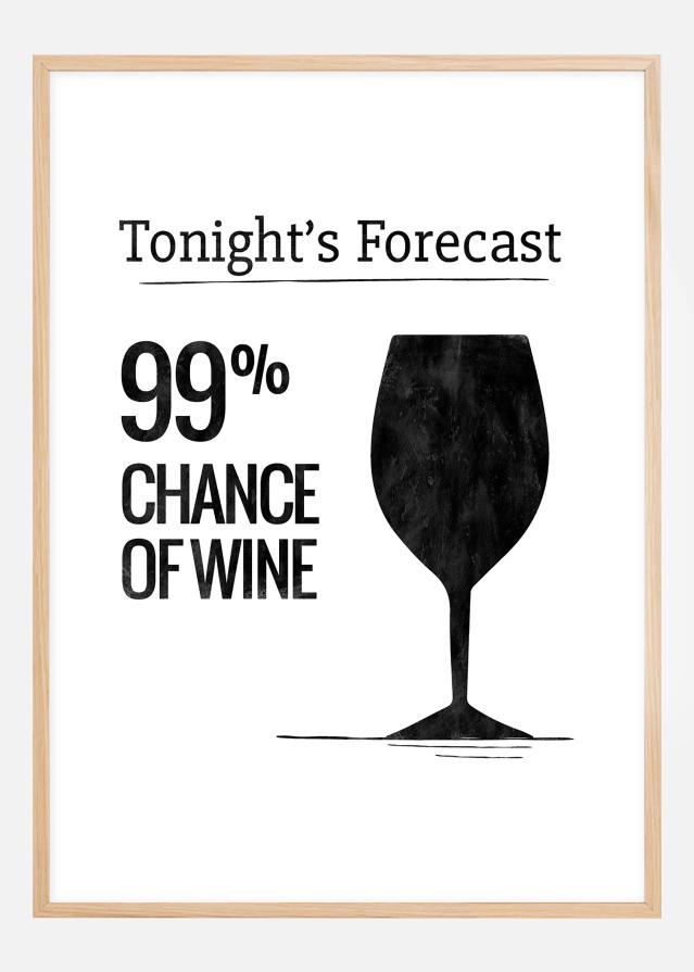 Tonights Forecast 99% Chance of Wine Plakát