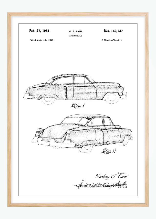 Patentový výkres - Cadillac v Plakát