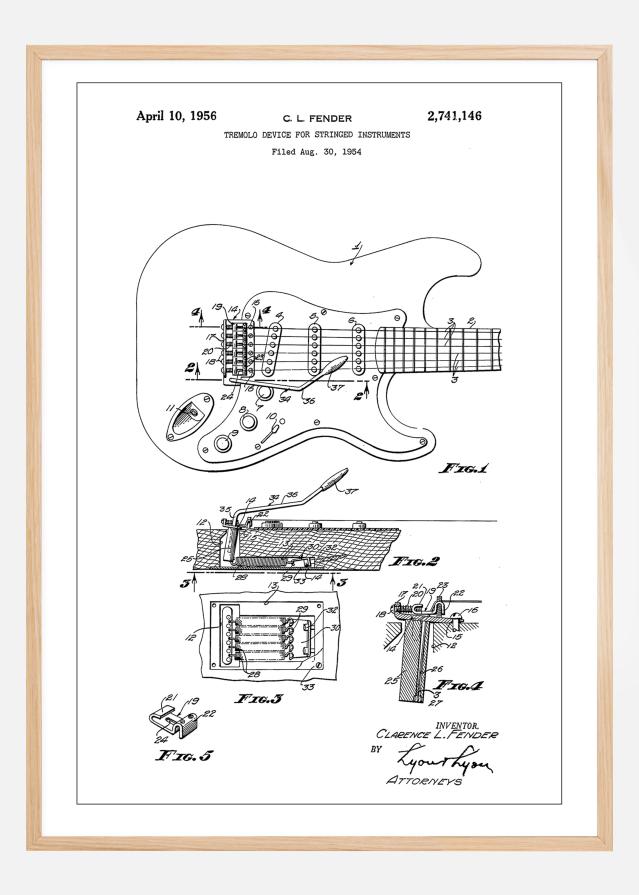 Patent Print - Tremolo Device - White Plakát