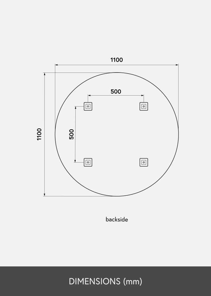 KAILA Kulatý Zrcadlo Deluxe 110 cm Ø