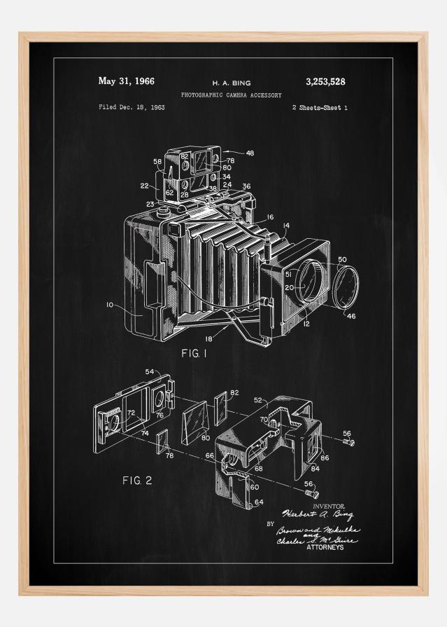 Patent Print - Photographic Camera - Black Plakát