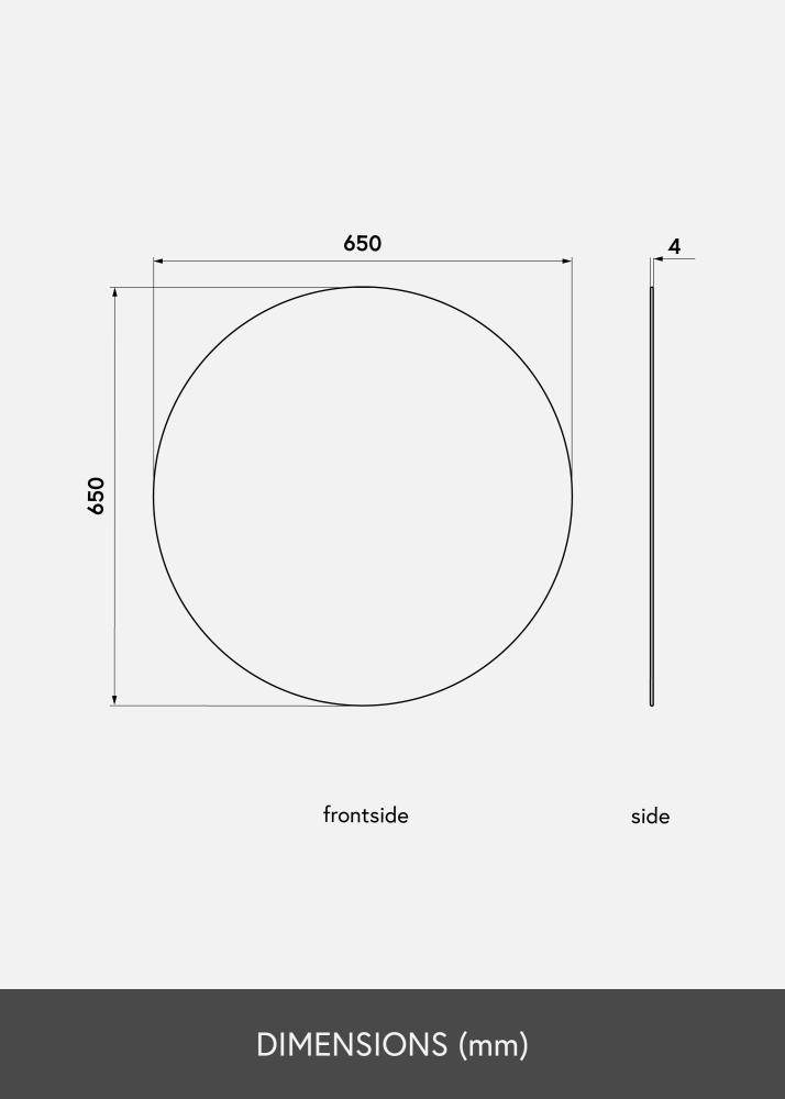 KAILA Kulatý Zrcadlo 65 cm Ø