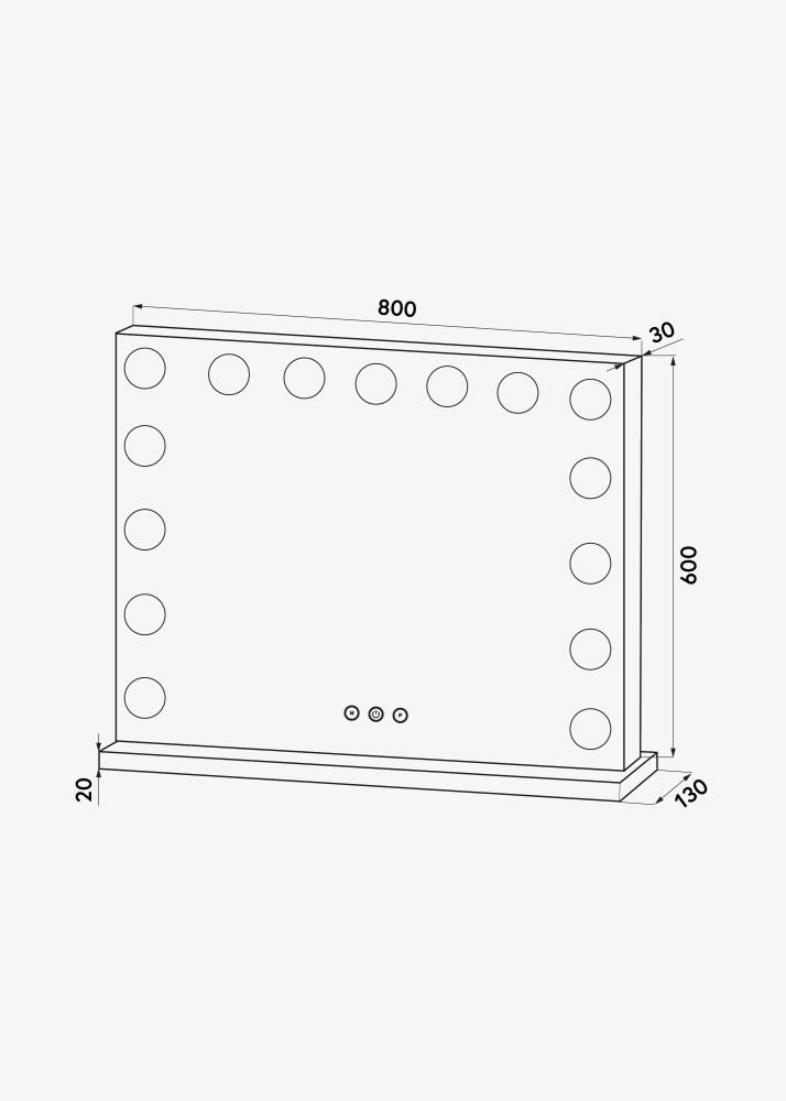 KAILA Make-up zrcátko Vanity LED 15 Bílá 80x60 cm