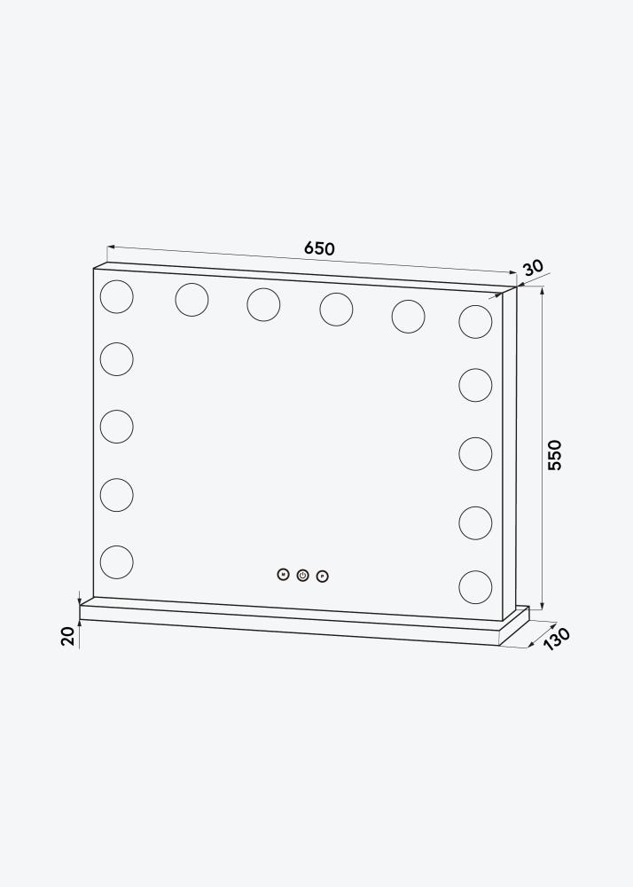 KAILA Make-up zrcátko Base LED 14 Stríbrná 65x56 cm