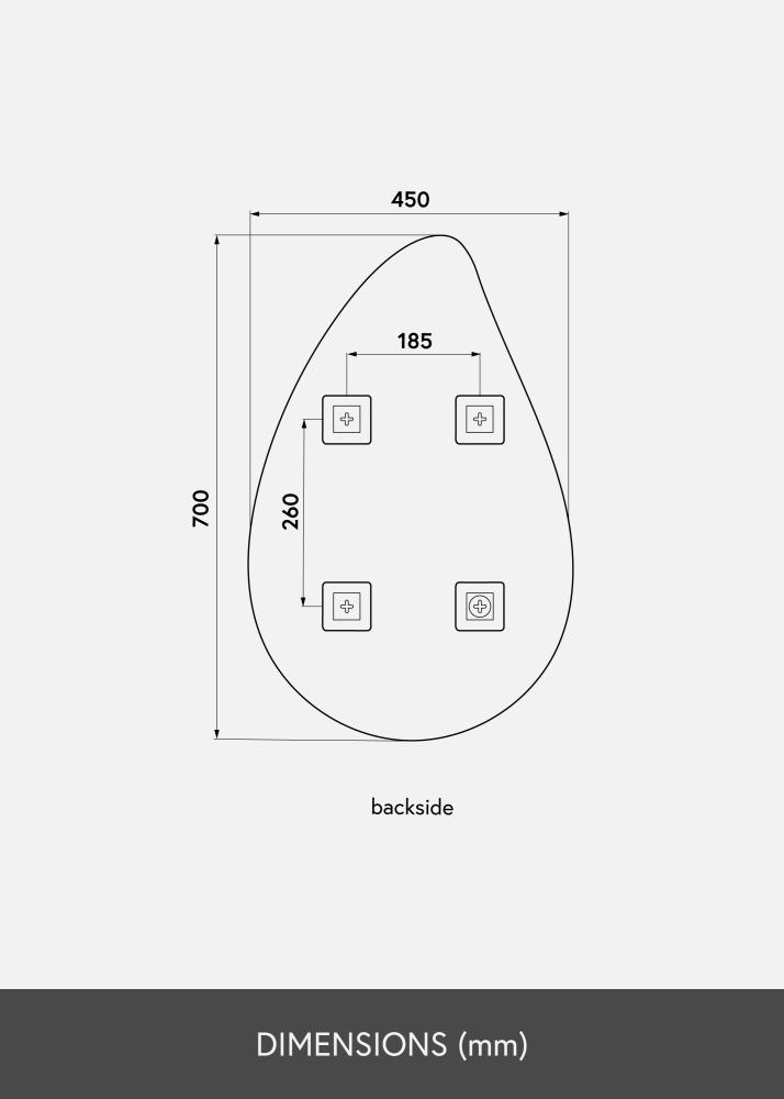 KAILA Zrcadlo Deluxe Drop 45x70 cm