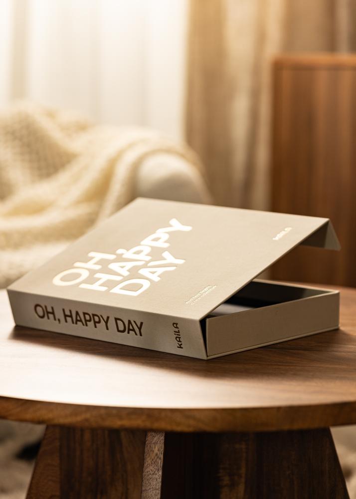 KAILA OH HAPPY DAY Creme - Coffee Table Photo Album (60 Cerná Stránek)