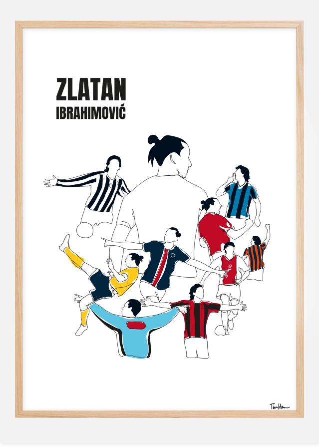 History Of Zlatan With Name And-Colours Plakát