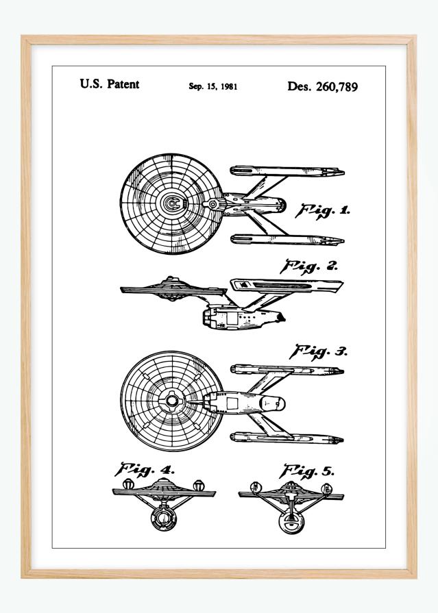 Patentový výkres - Star Trek - USS Enterprise Plakát