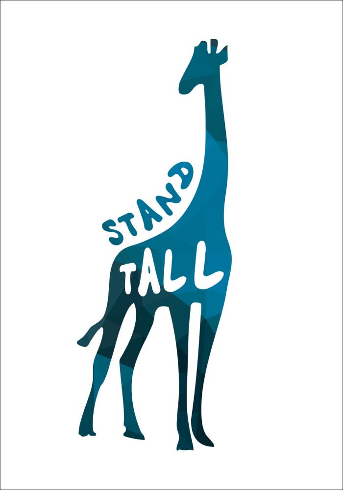 Giraffe stand tall - Modrá Plakát