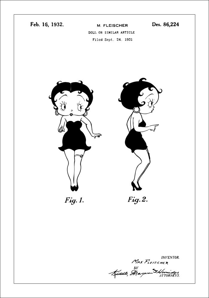 Patentový výkres - Betty Boop Plakát