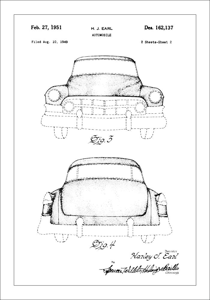 Patentový výkres - Cadillac II Plakát