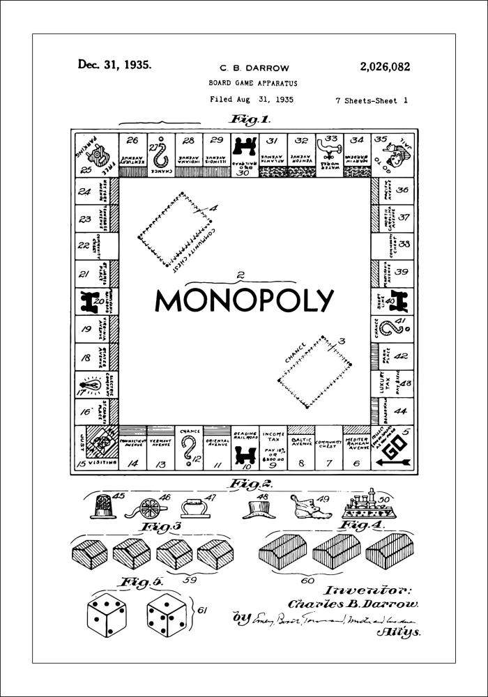 Patentový výkres - Monopoly v Plakát