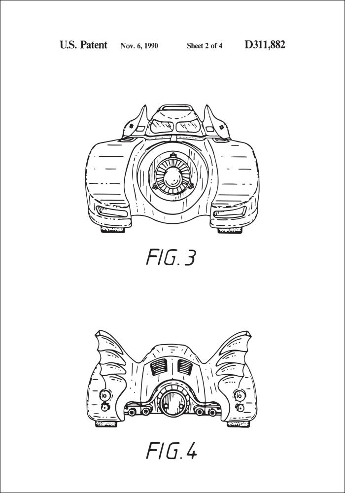 Patentový výkres - Batman - Batmobile 1990 II Plakát