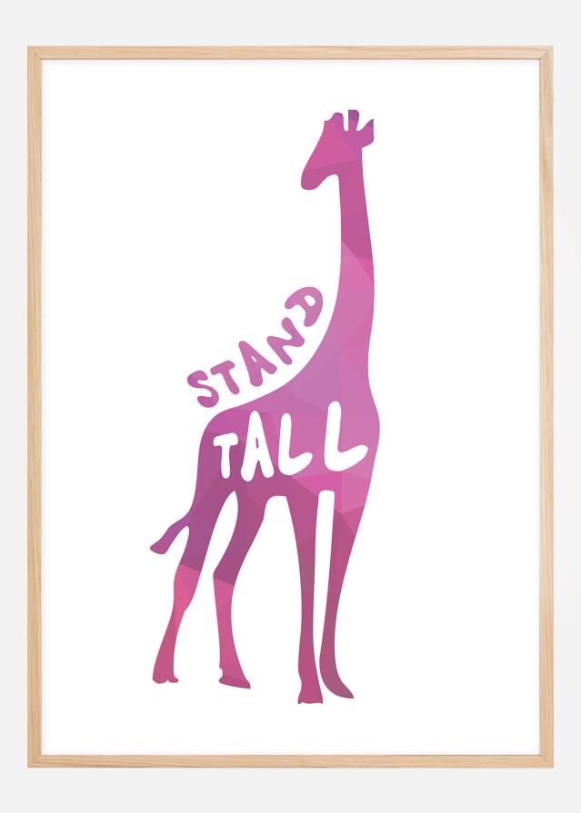 Giraffe stand tall - Ružová Plakát