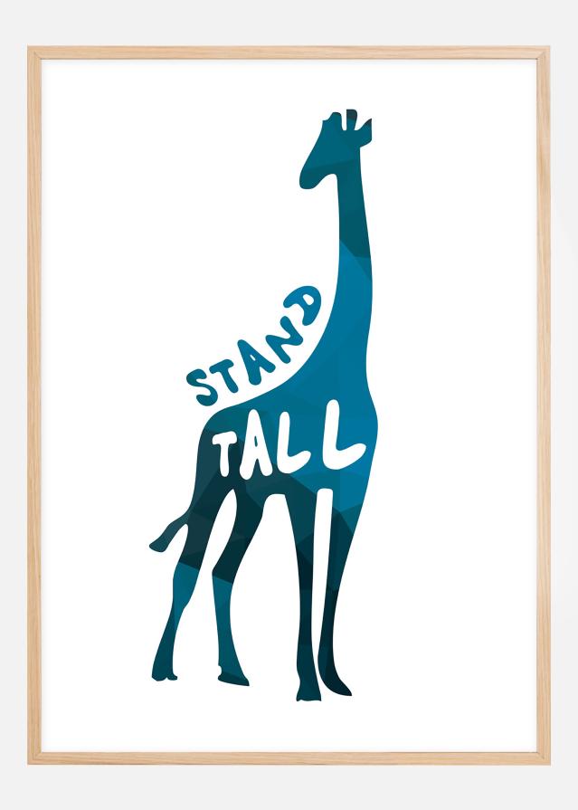 Giraffe stand tall - Modrá Plakát