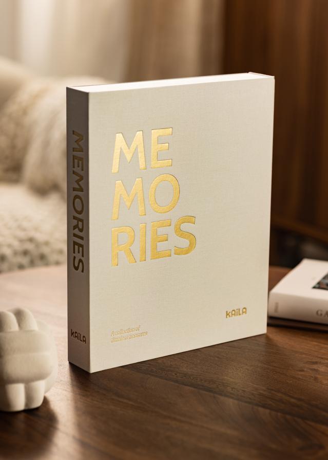 KAILA MEMORIES Cream - Coffee Table Photo Album (60 Cerná Strany / 30 listů)